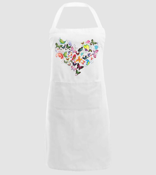 Butterfly Heart model alb pe tricou