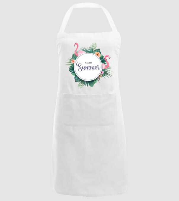 Hello summer model alb pe tricou