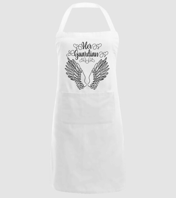 Her Guardian model alb pe tricou