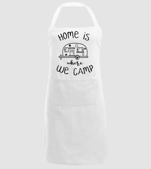 home is where we camp model alb pe tricou