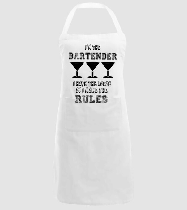 'I''m the bartender, I have the booze so I make the rules' model alb pe tricou