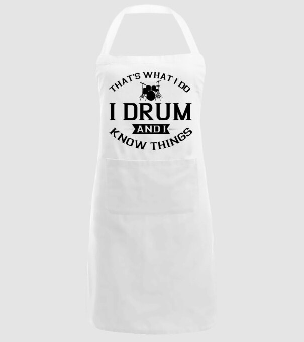 I drum I drink and I know things model alb pe tricou