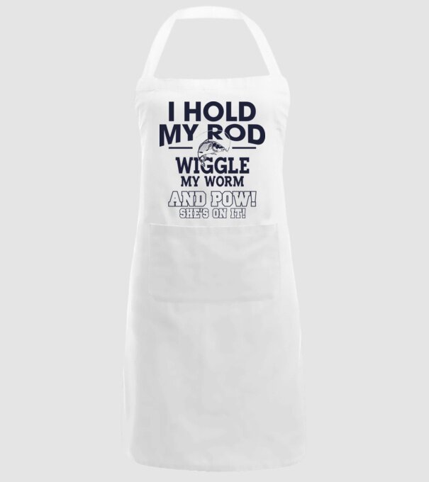 I hold my rod model alb pe tricou