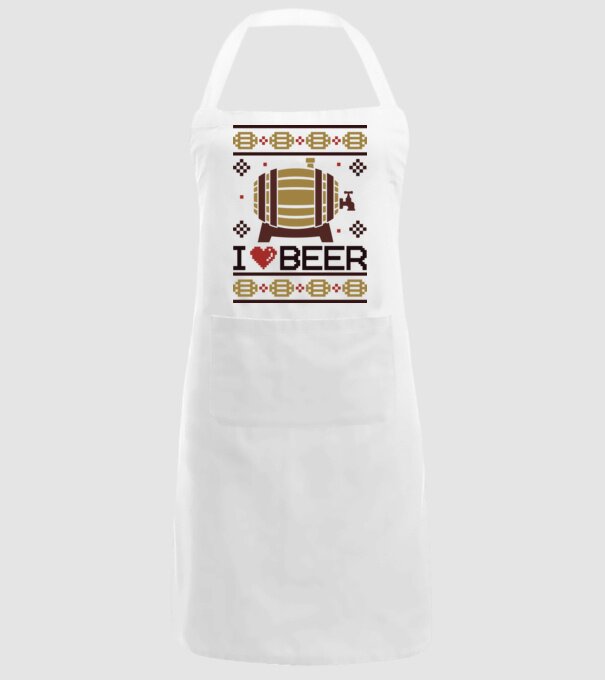 I love beer ugly sweater model alb pe tricou