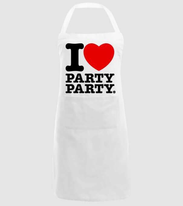 I love party party model alb pe tricou