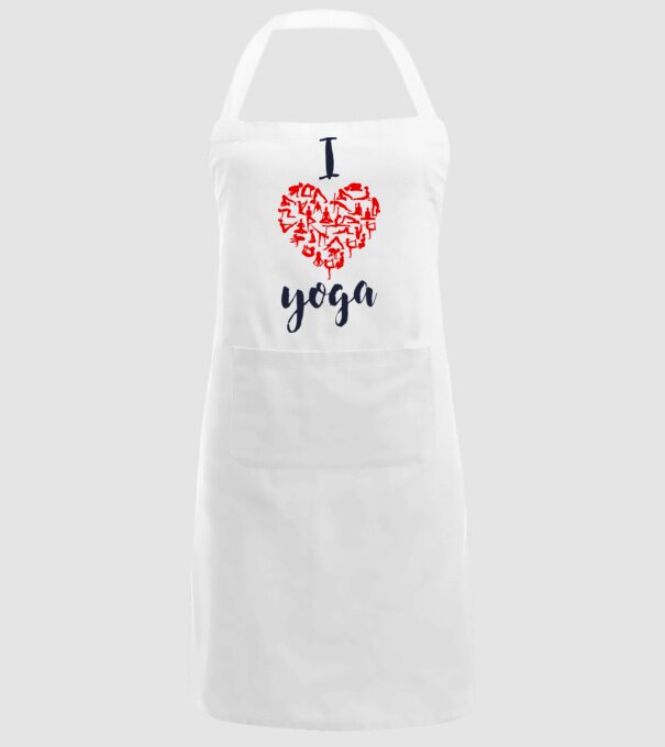 I love yoga model alb pe tricou
