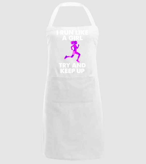I run like a girl model alb pe tricou