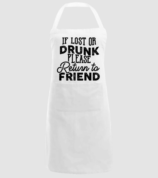 IF LOST OR DRUNK model alb pe tricou