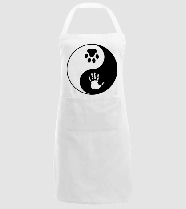 Yin-Yang Dog model alb pe tricou