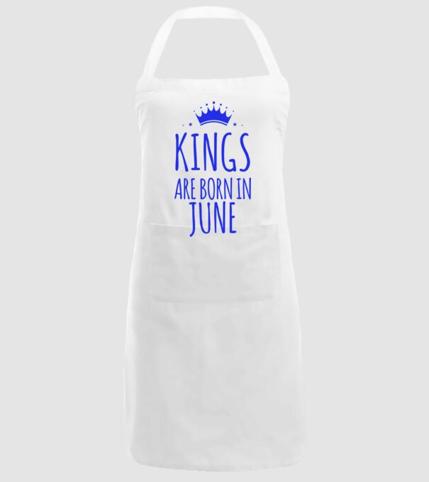 Kings are born in - June model alb pe tricou