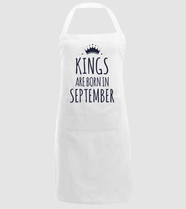 Kings are born in - September model alb pe tricou