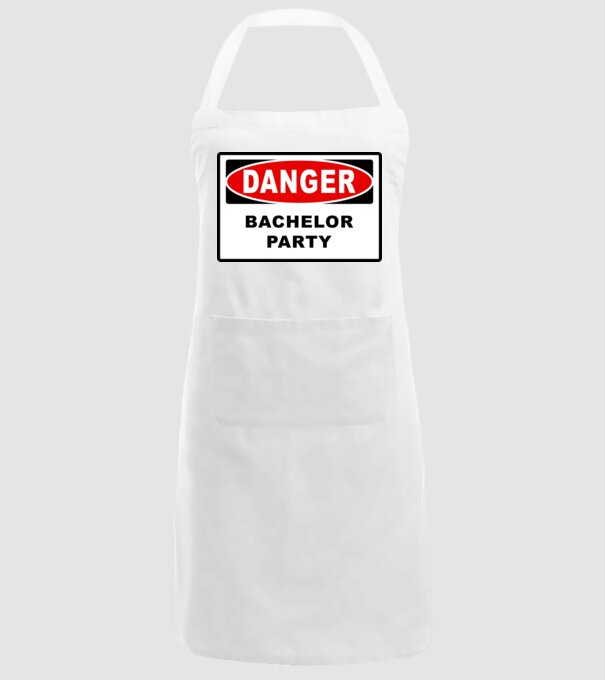 Bachelor DANGER model alb pe tricou