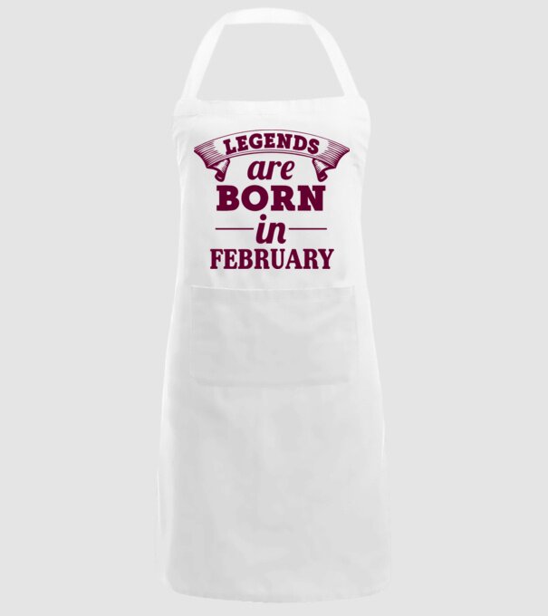 Legends are born in February model alb pe tricou
