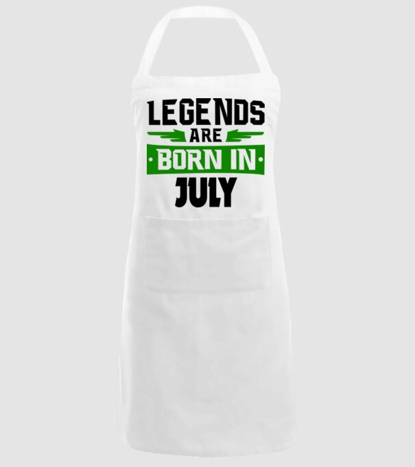 Legends are born in July model alb pe tricou