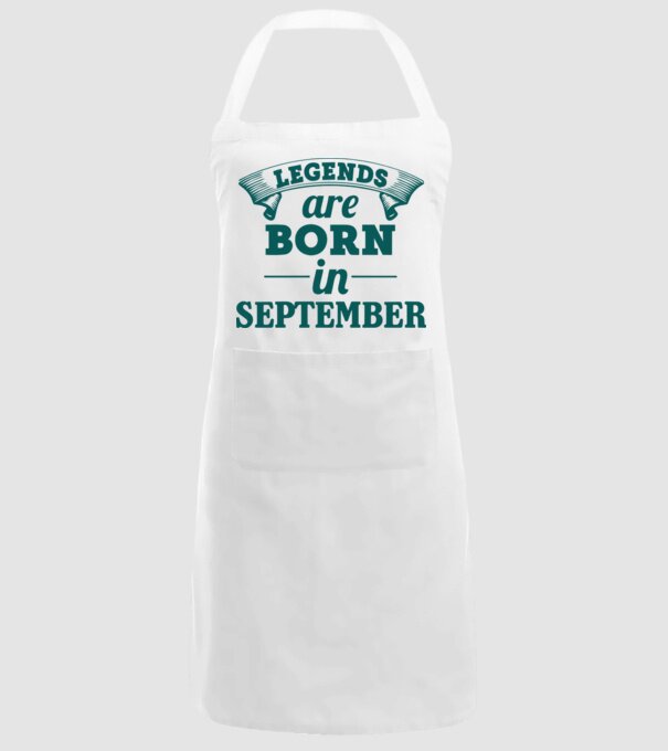 Legends are born in September model alb pe tricou