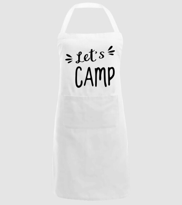 'Let''s camp' model alb pe tricou