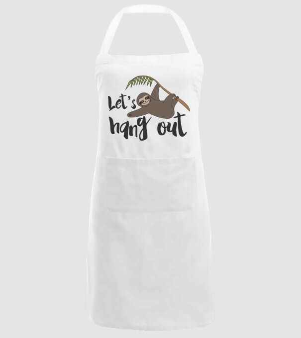 'Let''s hang out sloth' model alb pe tricou