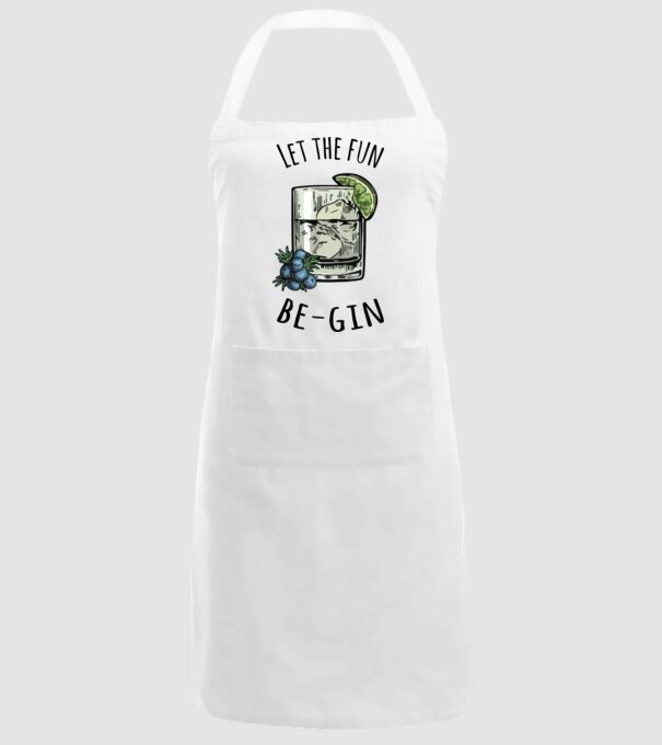 Let the fun be gin model alb pe tricou