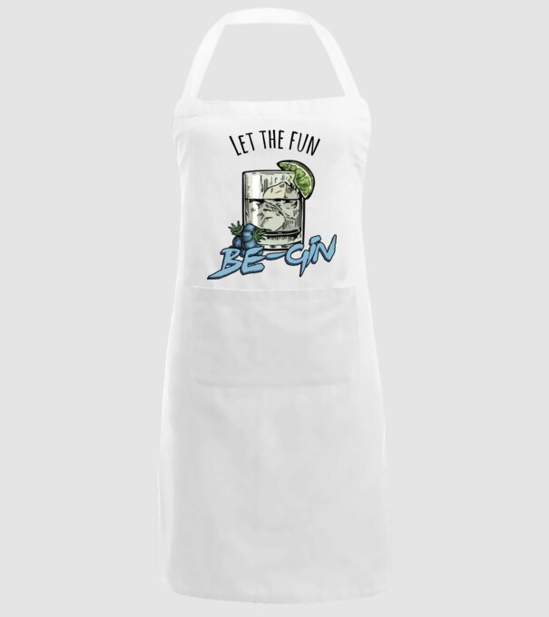 Let the fun be gin model alb pe tricou