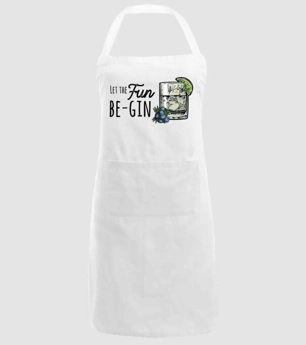 Let the fun be gin model alb pe tricou
