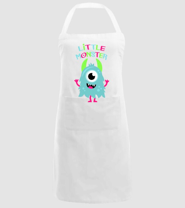 Little monster model alb pe tricou
