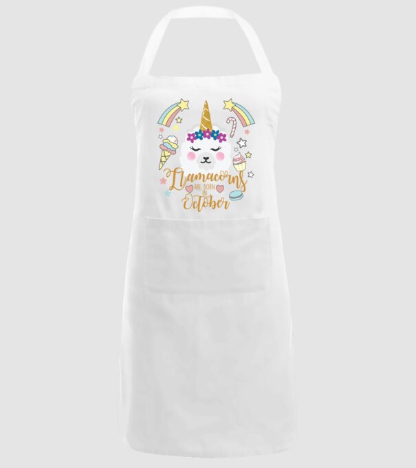 Llamacorns are born in October model alb pe tricou