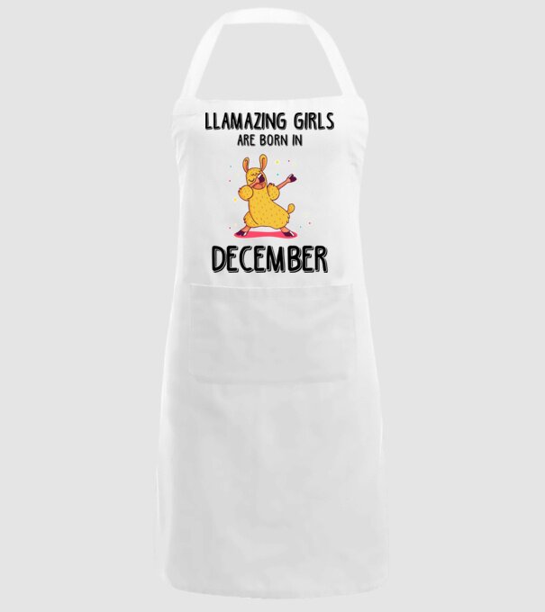 Llamazing girls are born in december black model alb pe tricou