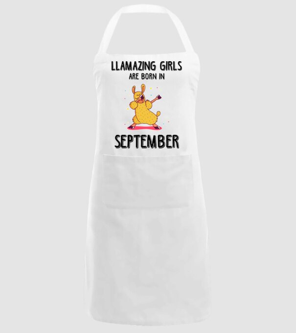 Llamazing girls are born in september black model alb pe tricou