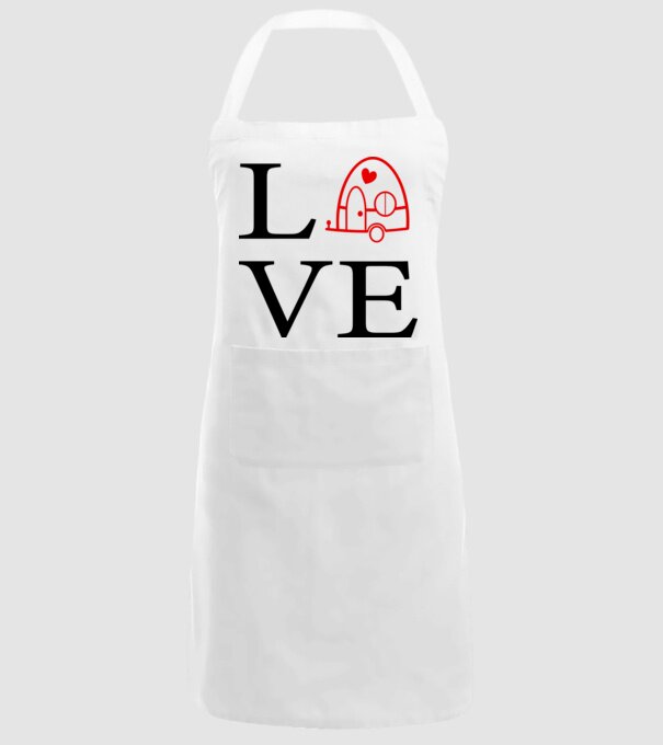 Love camping model alb pe tricou