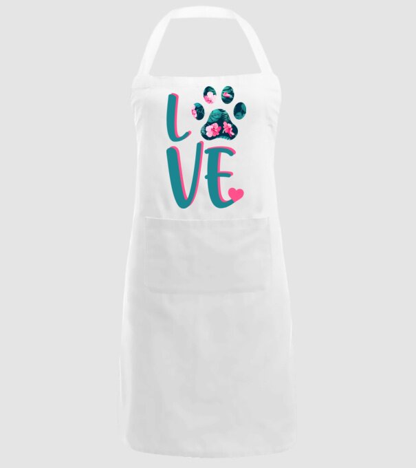 LOVE CÂINI model alb pe tricou