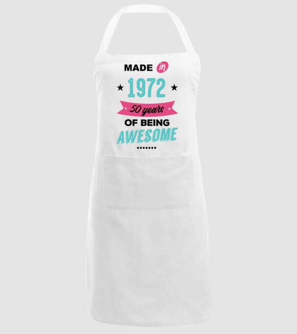 MADE in 1972 model alb pe tricou