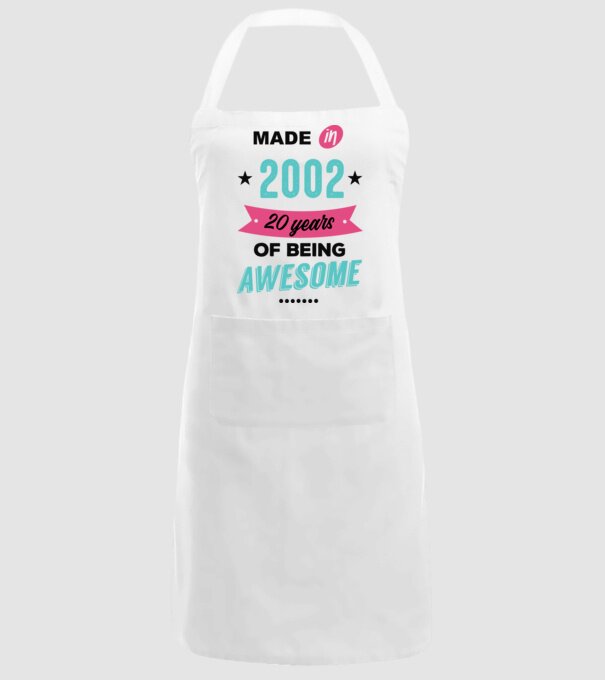 MADE in 2002 model alb pe tricou