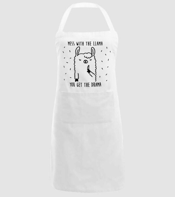 Mess with the lama model alb pe tricou