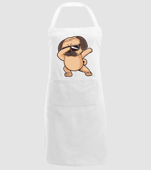 Mops DAB model alb pe tricou