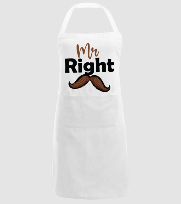 Mr right model alb pe tricou