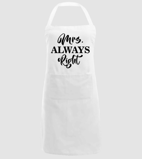 Mrs always right model alb pe tricou