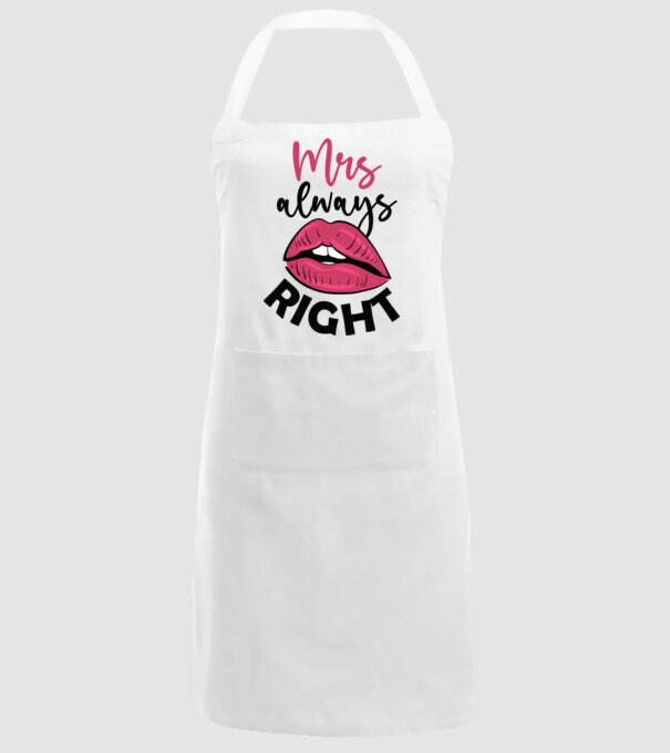 Mrs always right model alb pe tricou