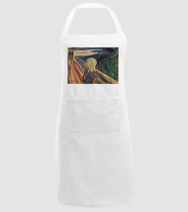 Pictură Munch Mască model alb pe tricou