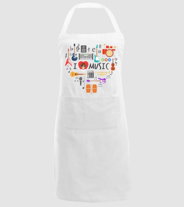 music heart model alb pe tricou