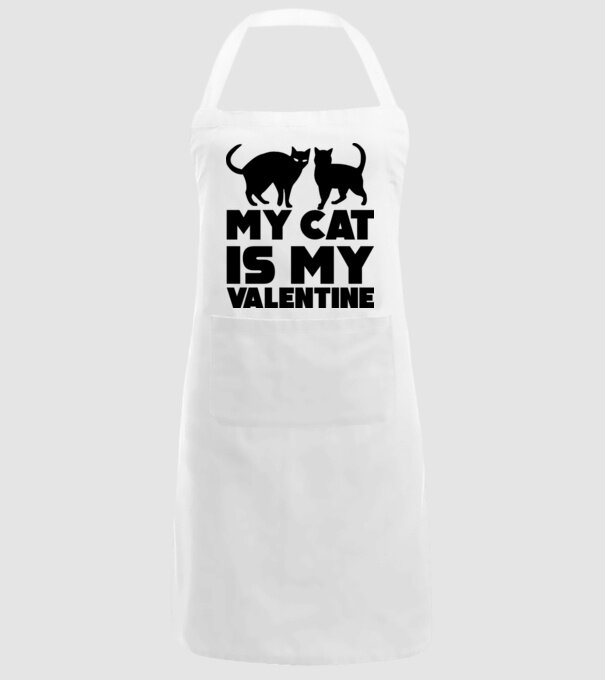 My cat is my valentine black model alb pe tricou