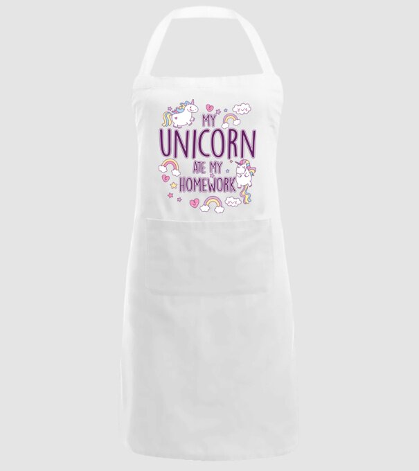 My unicorn ate my homework model alb pe tricou
