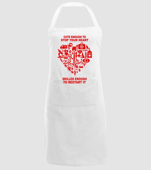 nurses are cute model alb pe tricou