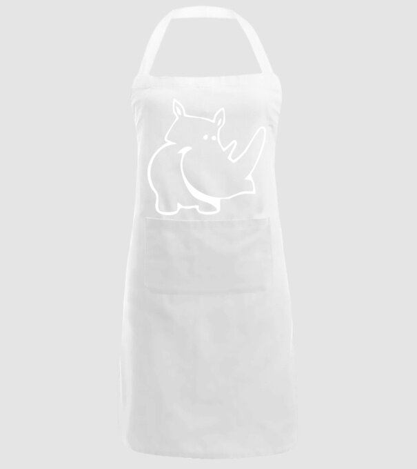 Rinocer model alb pe tricou