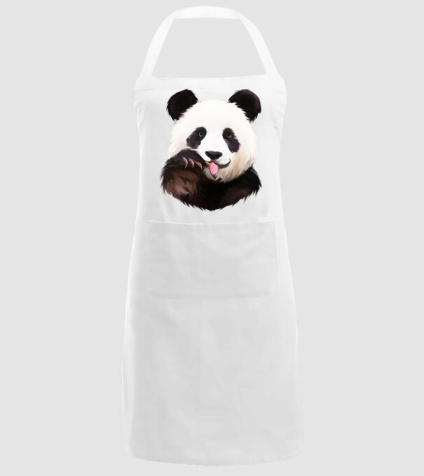 Panda face model alb pe tricou