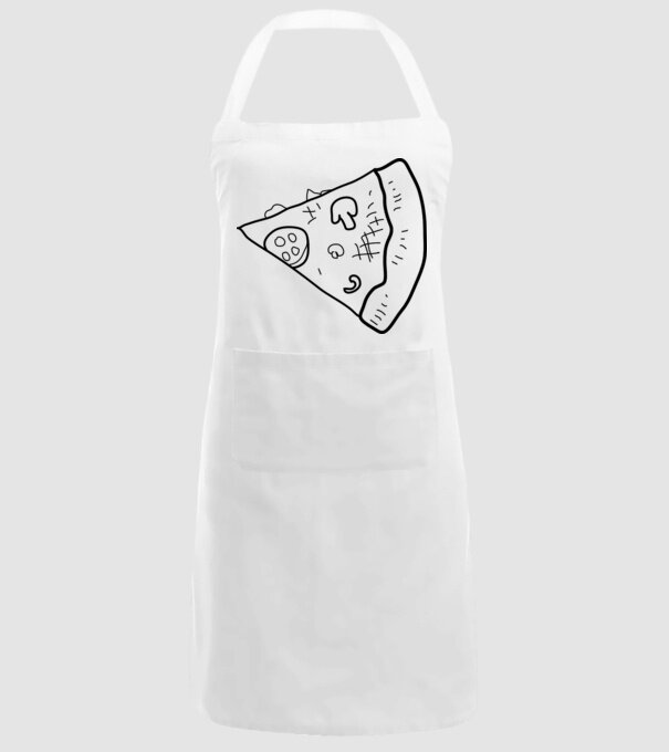 Felie de pizza (parte tricou pereche) model alb pe tricou