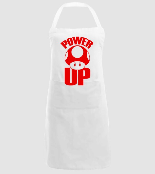 Power up model alb pe tricou