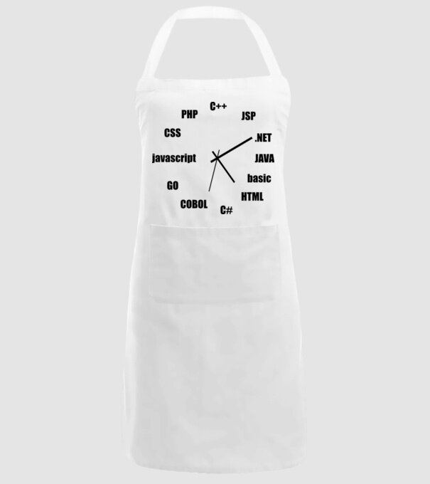 Programmer clock model alb pe tricou