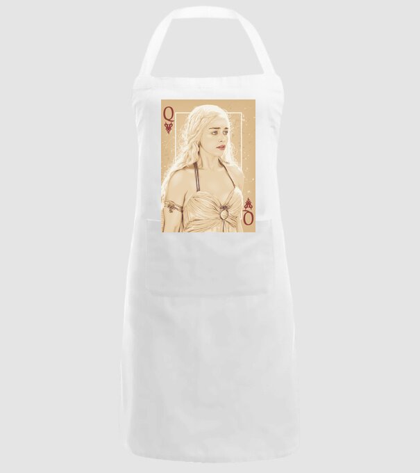 Queen Card model alb pe tricou