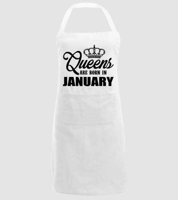 Queens are born in - January model alb pe tricou