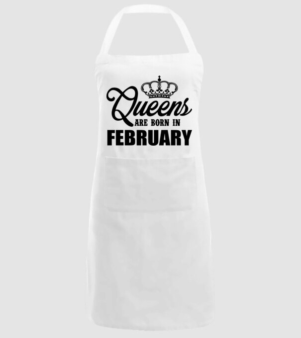 Queens are born in February model alb pe tricou